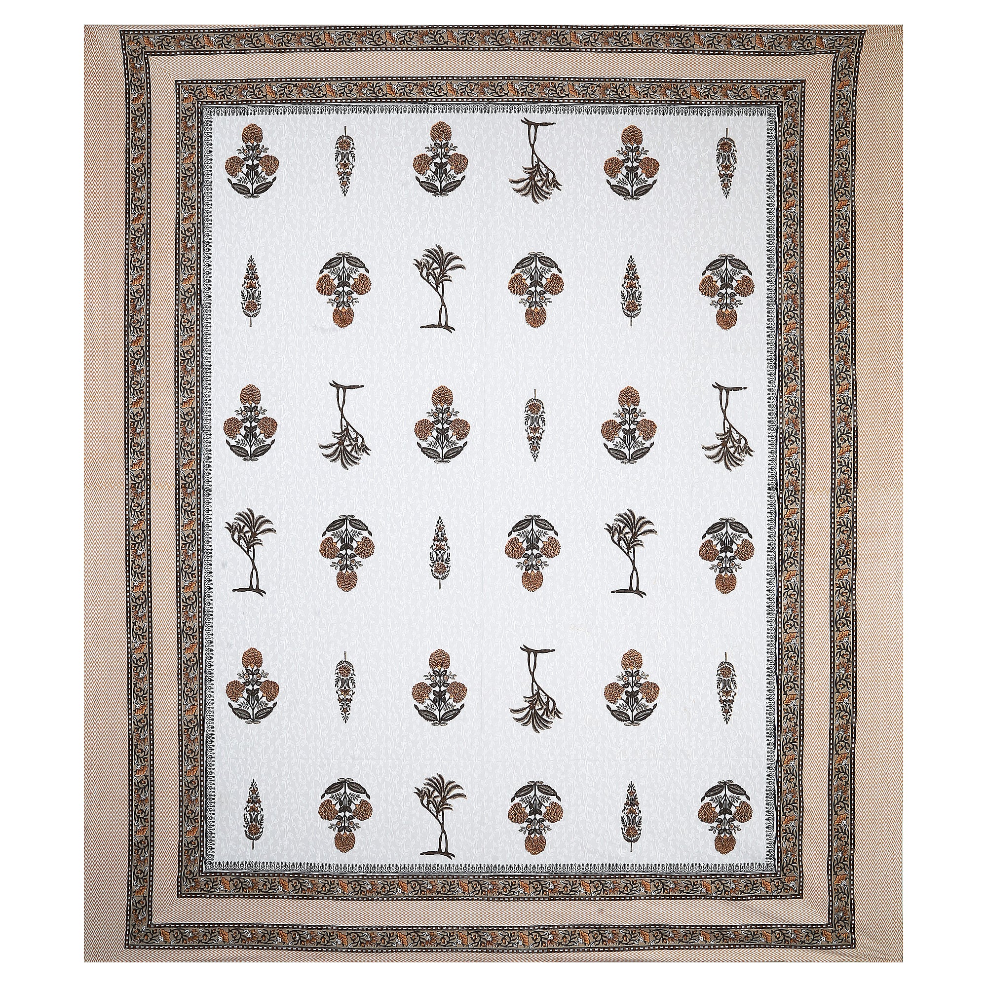 95x108 Viscose Hungama Collection Double Bedsheet with Traditional Leaf & Floral Print + Pillow Covers