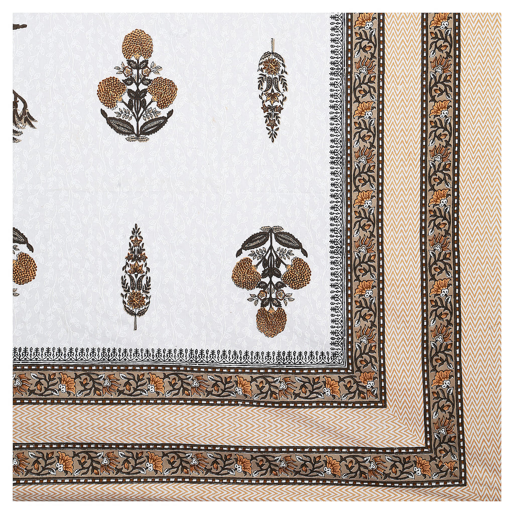 95x108 Viscose Hungama Collection Double Bedsheet with Traditional Leaf & Floral Print + Pillow Covers