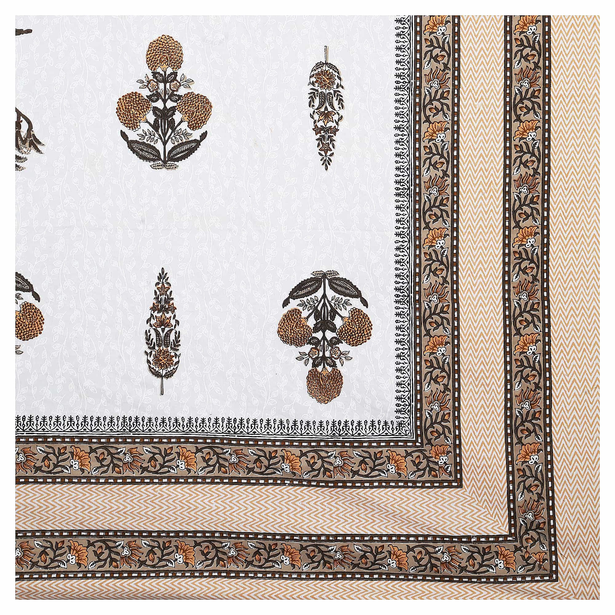 95x108 Viscose Hungama Collection Double Bedsheet with Traditional Floral & Tree Motifs with Pillow Covers