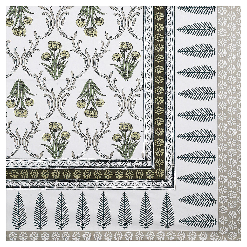 95x108 Viscose Hungama Collection Double Bedsheet with Traditional Leaf & Floral Print + Pillow Covers