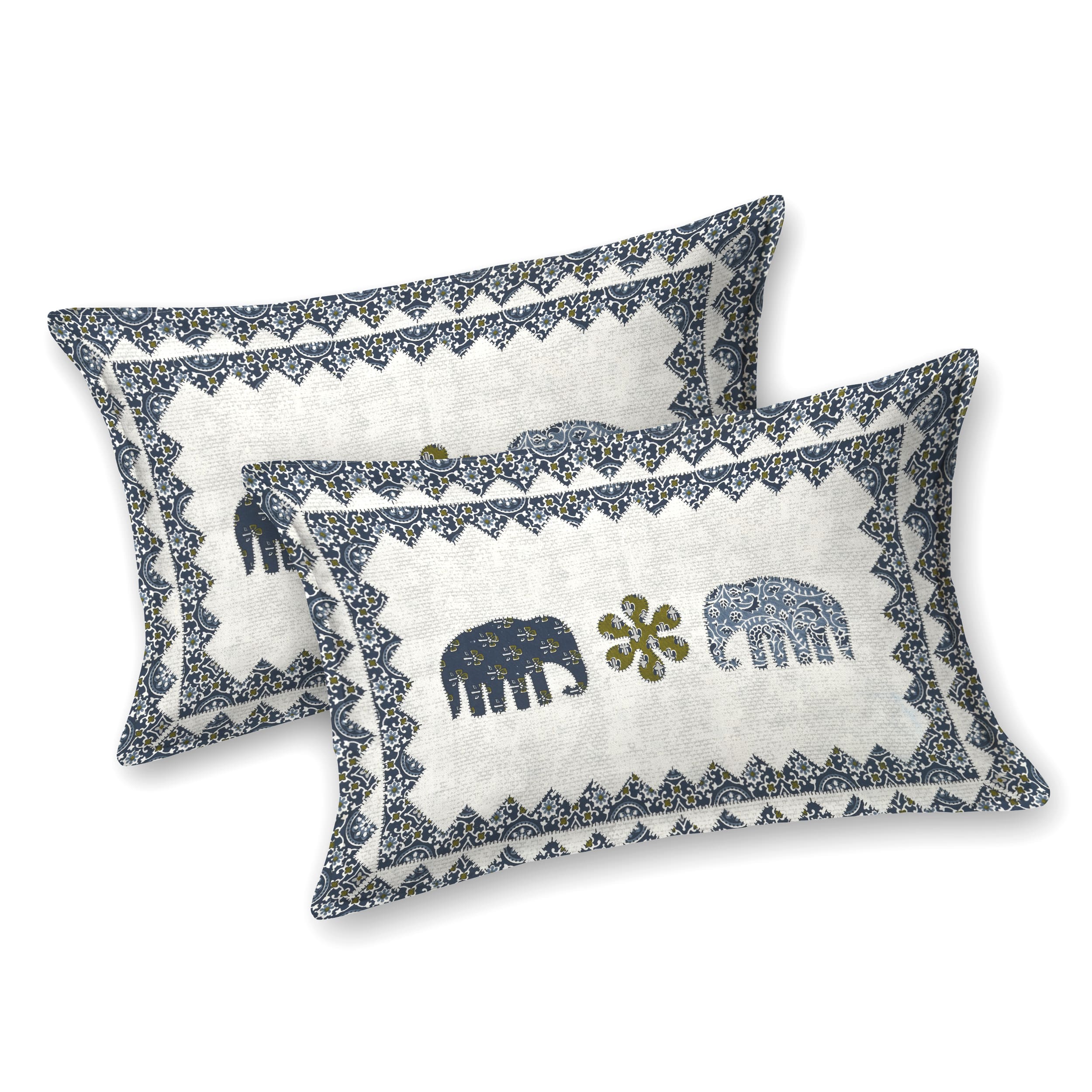 Viscose Gangour Collection 95x108 Double Bedsheet with Elephant & Motif Pattern
