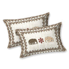 Viscose Gangour Collection 95x108 Double Bedsheet with Elephant & Motif Pattern
