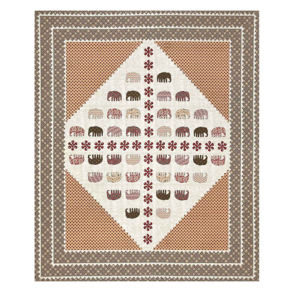 Viscose Gangour Collection 95x108 Double Bedsheet with Elephant & Motif Pattern