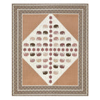 Viscose Gangour Collection 95x108 Double Bedsheet with Elephant & Motif Pattern