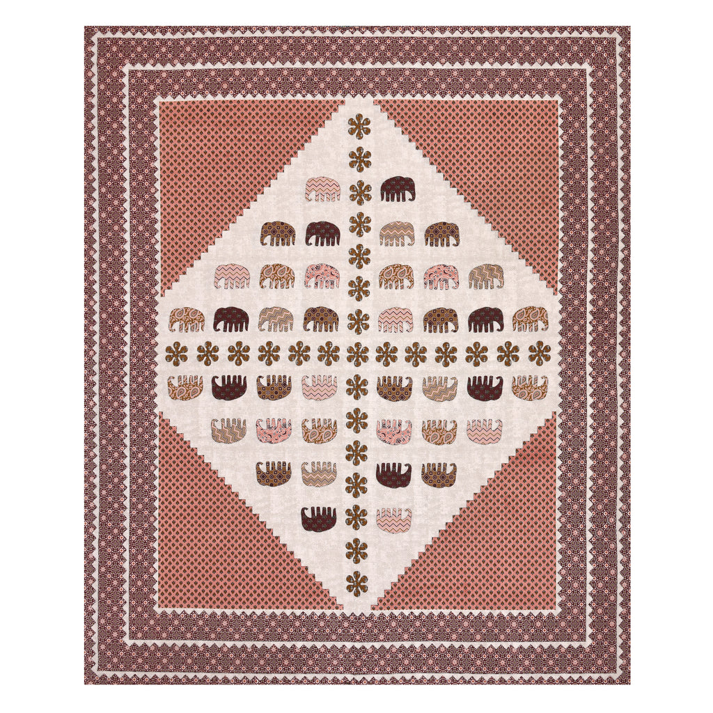 Viscose Gangour Collection 95x108 Double Bedsheet with Elephant & Motif Pattern