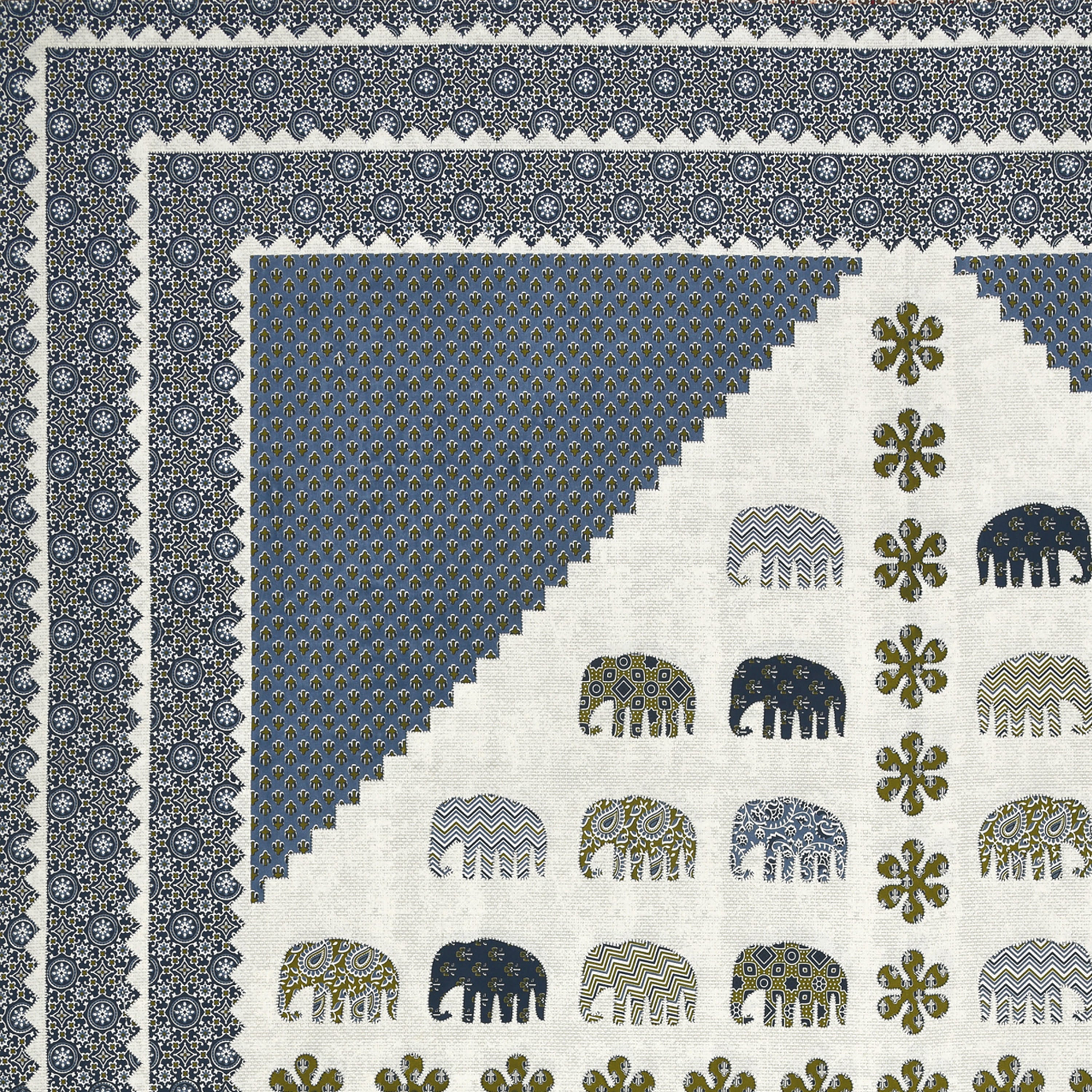 Viscose Gangour Collection 95x108 Double Bedsheet with Elephant & Motif Pattern
