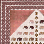 Viscose Gangour Collection 95x108 Double Bedsheet with Elephant & Motif Pattern