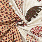 Viscose Gangour Collection 95x108 Double Bedsheet with Elephant & Motif Pattern