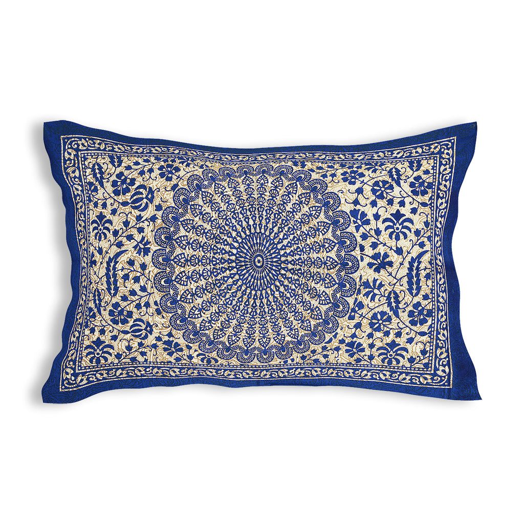 59" Traditional Mandala & Paisley Print 100% Cotton Single Bedsheet with 1 Pillow Cover (60x90)