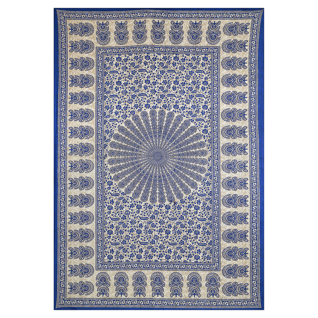 59" Traditional Mandala & Paisley Print 100% Cotton Single Bedsheet with 1 Pillow Cover (60x90)