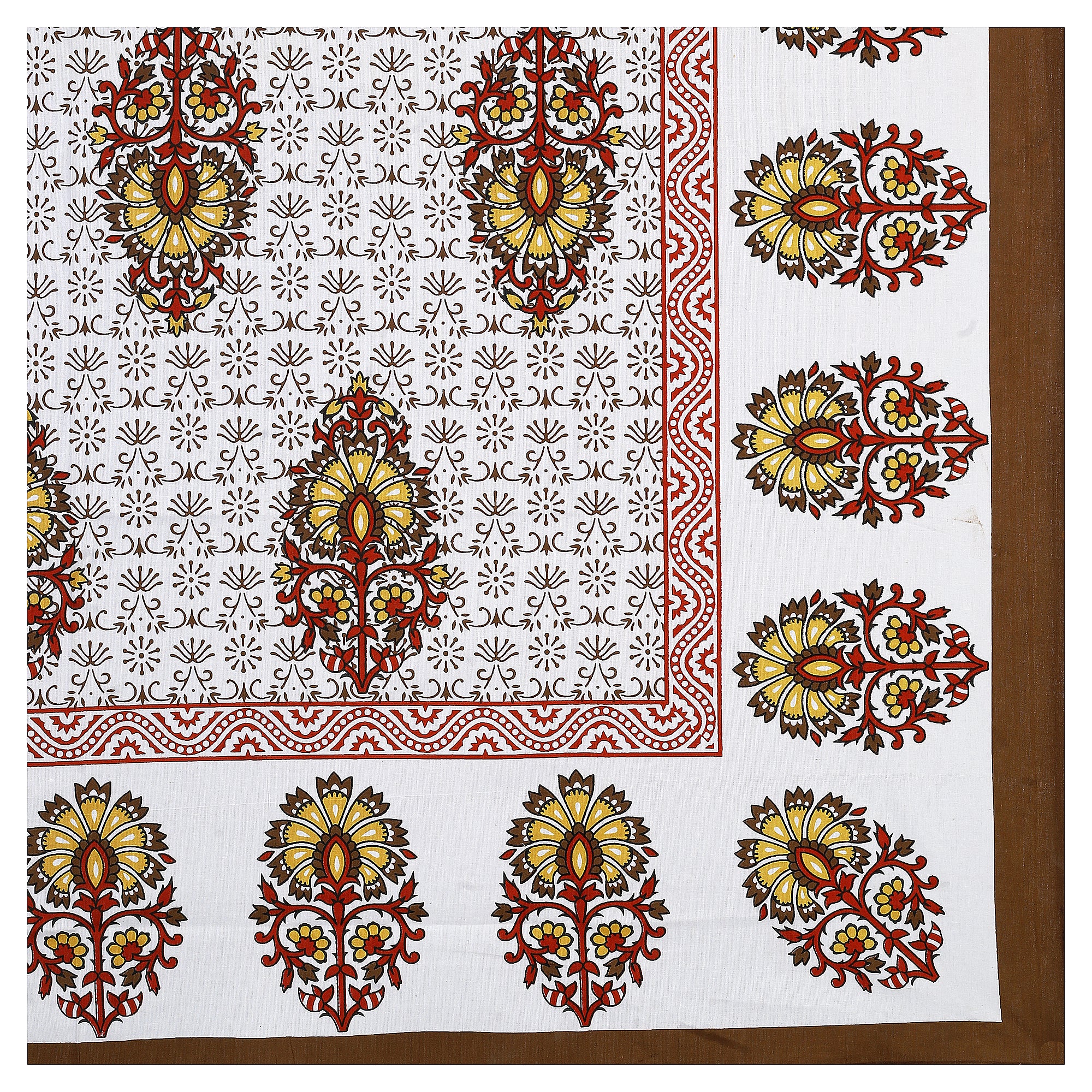 59" Elegant Floral Vine Print 100% Cotton Single Bedsheet with 1 Pillow Cover (60x90)