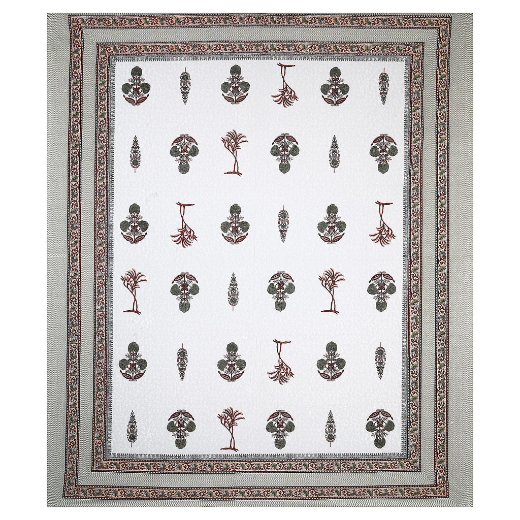 95x108 Viscose Hungama Collection Double Bedsheet with Traditional Leaf & Floral Print + Pillow Covers