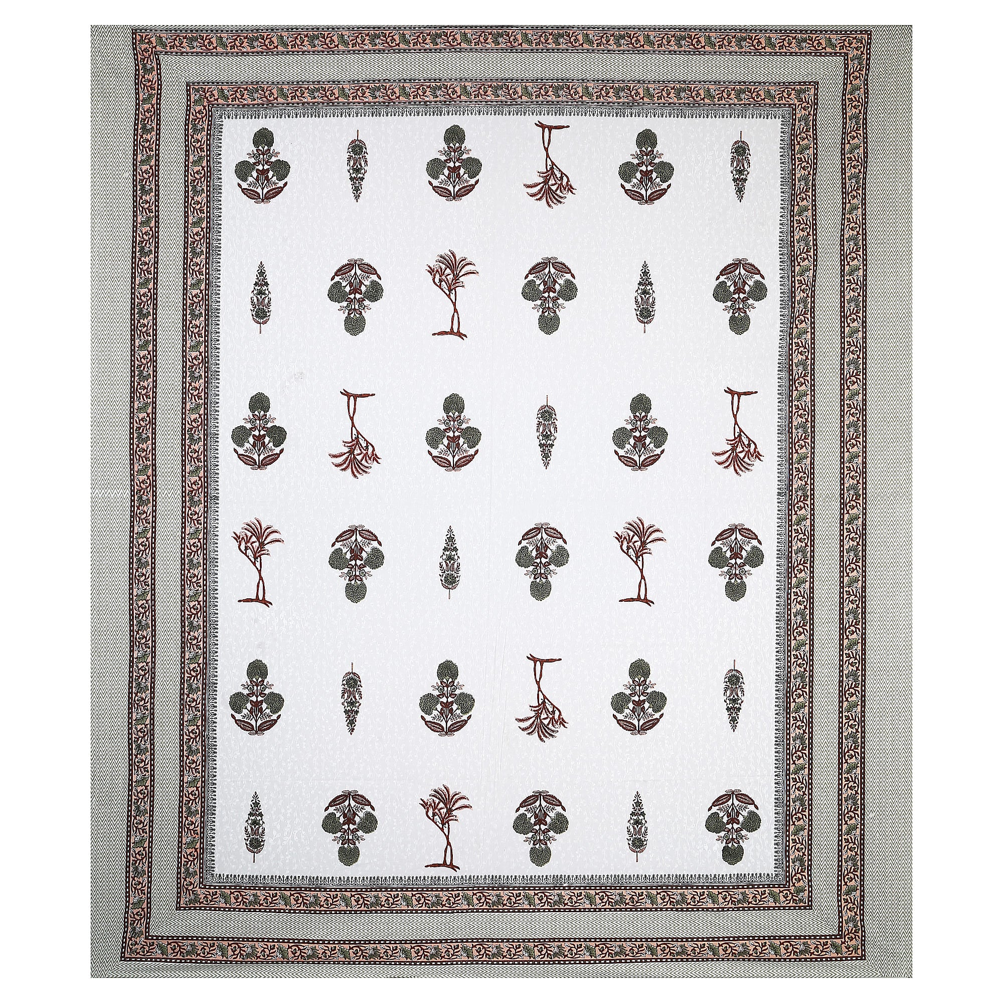 95x108 Viscose Hungama Collection Double Bedsheet with Traditional Leaf & Floral Print + Pillow Covers
