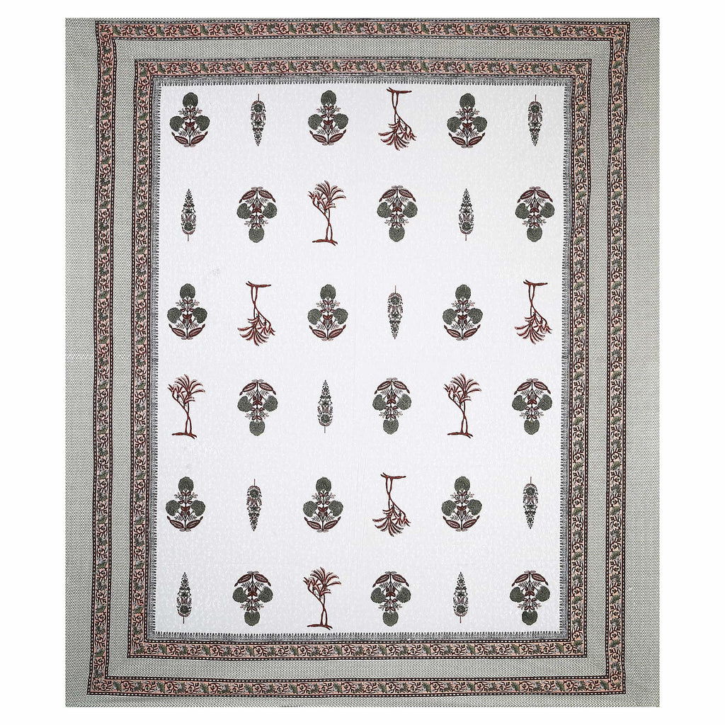 95x108 Viscose Hungama Collection Double Bedsheet with Traditional Floral & Tree Motifs with Pillow Covers