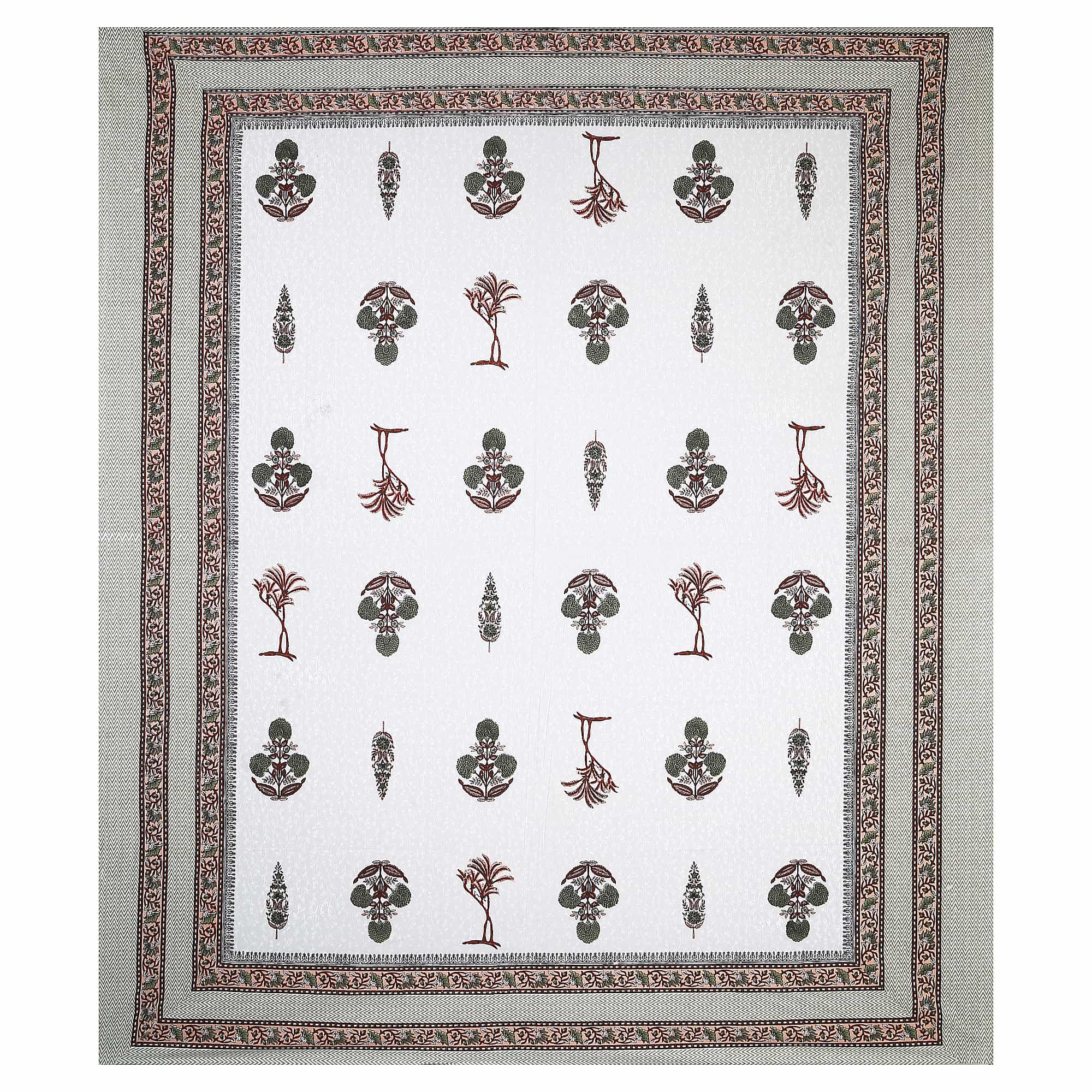 95x108 Viscose Hungama Collection Double Bedsheet with Traditional Floral & Tree Motifs with Pillow Covers