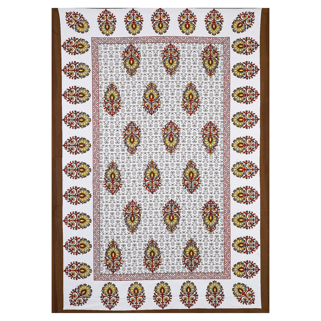59" Elegant Floral Vine Print 100% Cotton Single Bedsheet with 1 Pillow Cover (60x90)