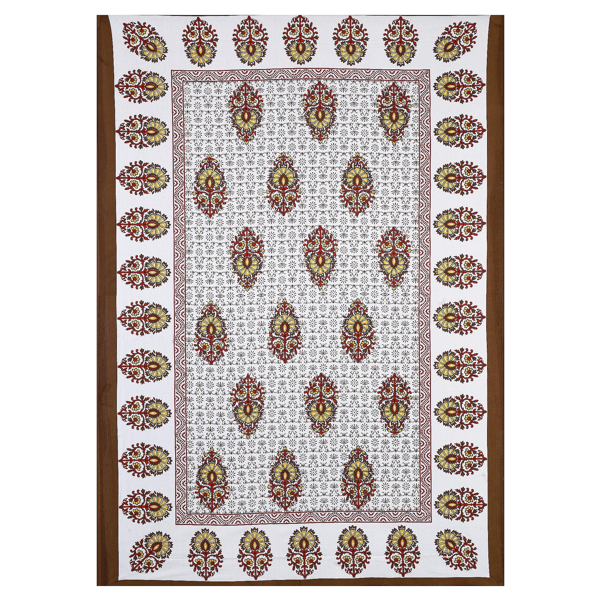 59" Elegant Floral Vine Print 100% Cotton Single Bedsheet with 1 Pillow Cover (60x90)