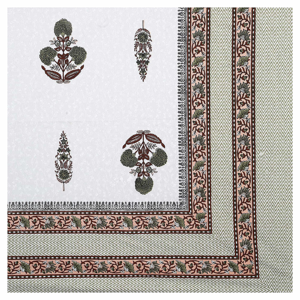 95x108 Viscose Hungama Collection Double Bedsheet with Traditional Floral & Tree Motifs with Pillow Covers