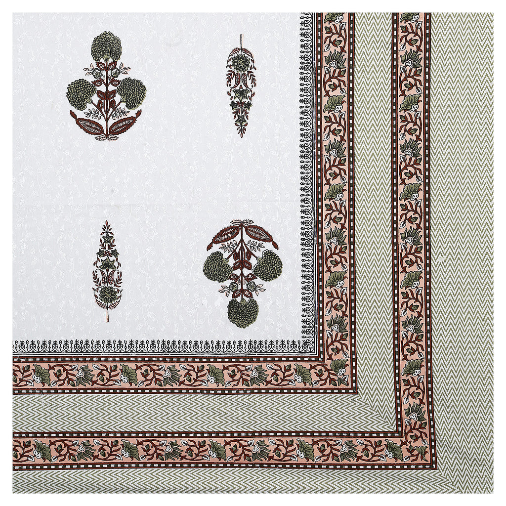 95x108 Viscose Hungama Collection Double Bedsheet with Floral Buti Patterns & Pillow Covers