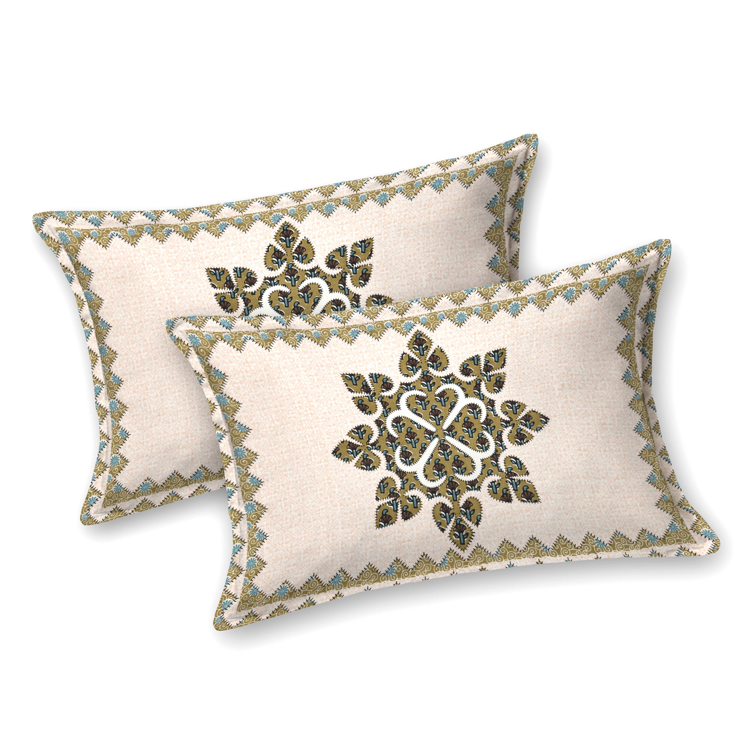 Viscose Gangour Collection 95x108 Double Bedsheet with Geometric Floral Design