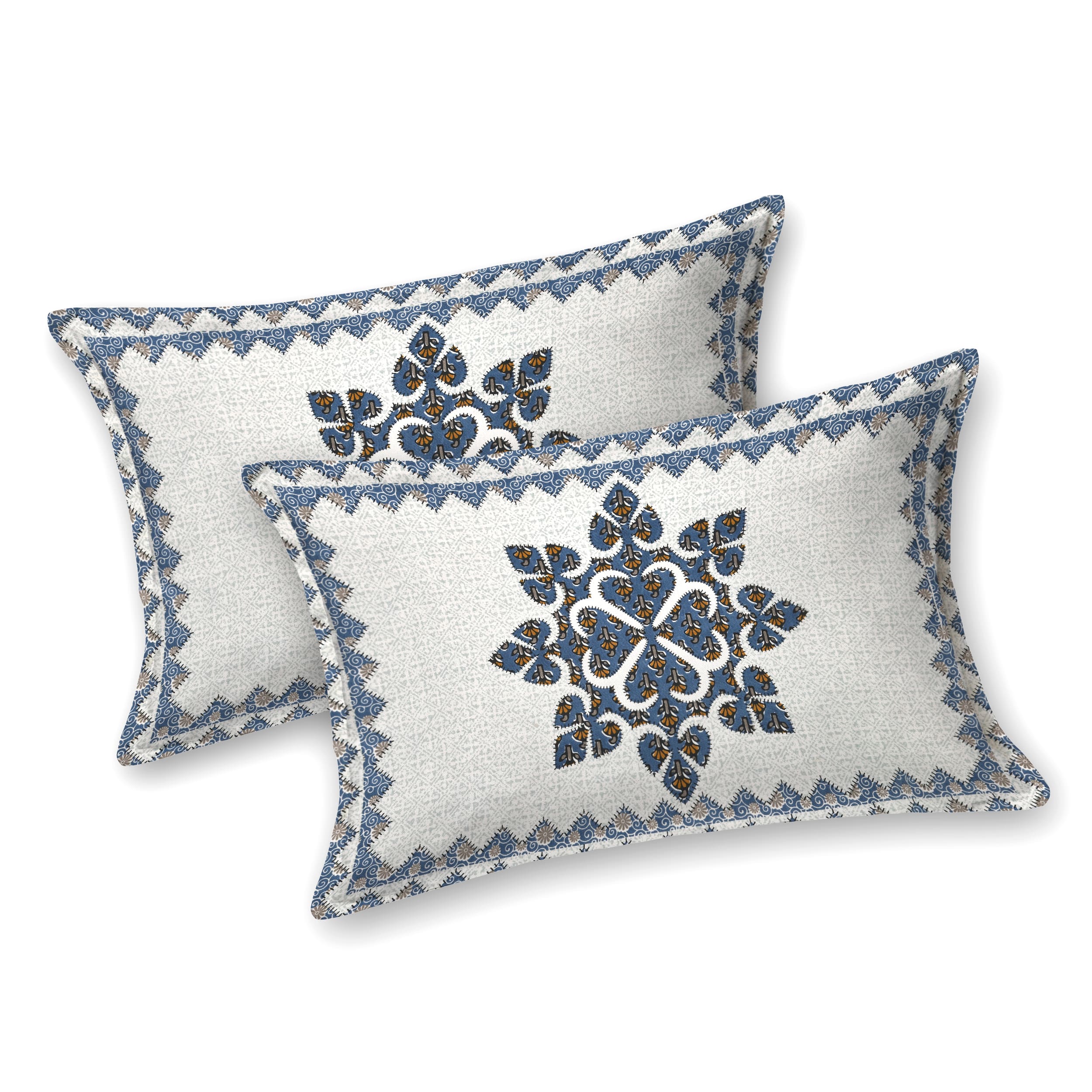 Viscose Gangour Collection 95x108 Double Bedsheet with Geometric Floral Design
