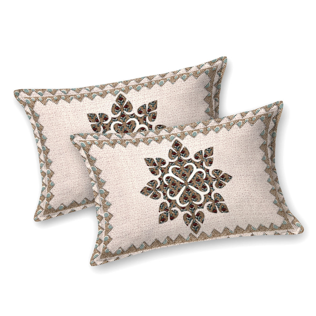 Viscose Gangour Collection 95x108 Double Bedsheet with Geometric Floral Design