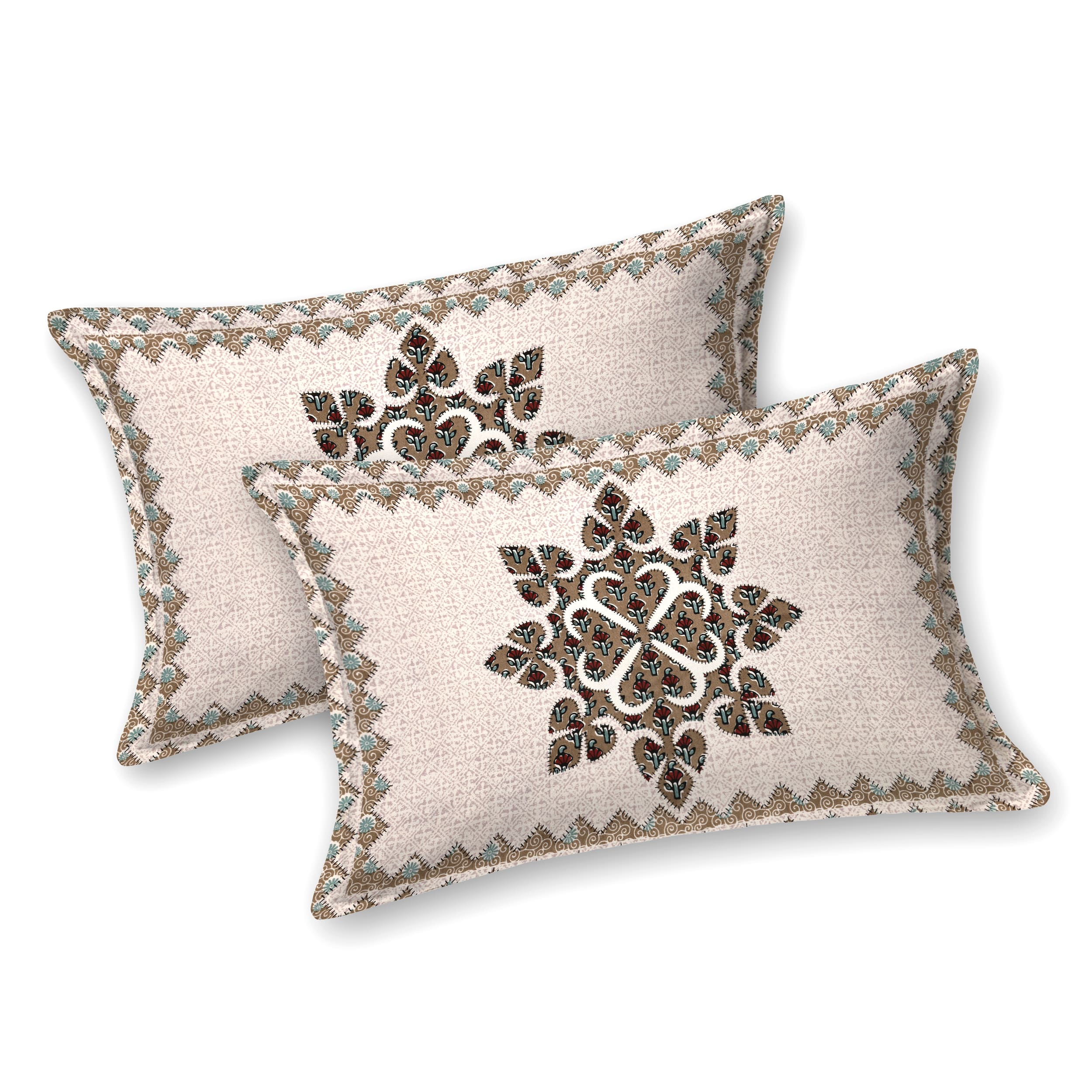 Viscose Gangour Collection 95x108 Double Bedsheet with Geometric Floral Design