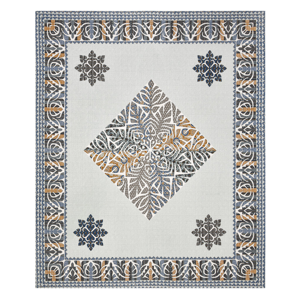 Viscose Gangour Collection 95x108 Double Bedsheet with Geometric Floral Design