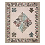 Viscose Gangour Collection 95x108 Double Bedsheet with Geometric Floral Design