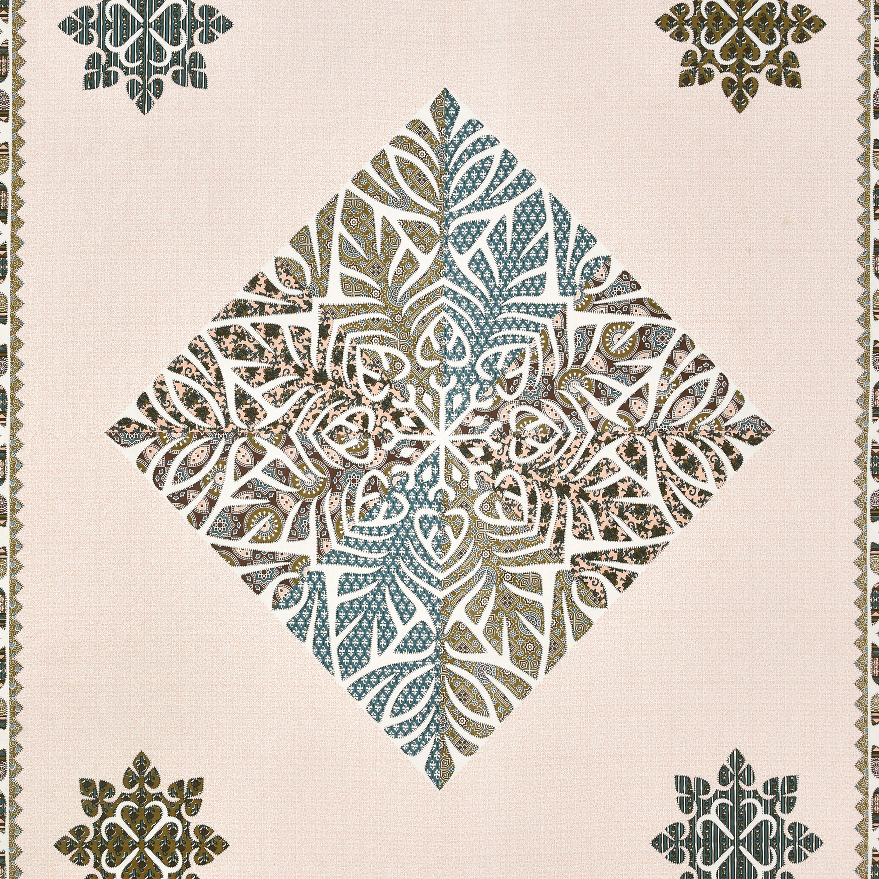 Viscose Gangour Collection 95x108 Double Bedsheet with Geometric Floral Design