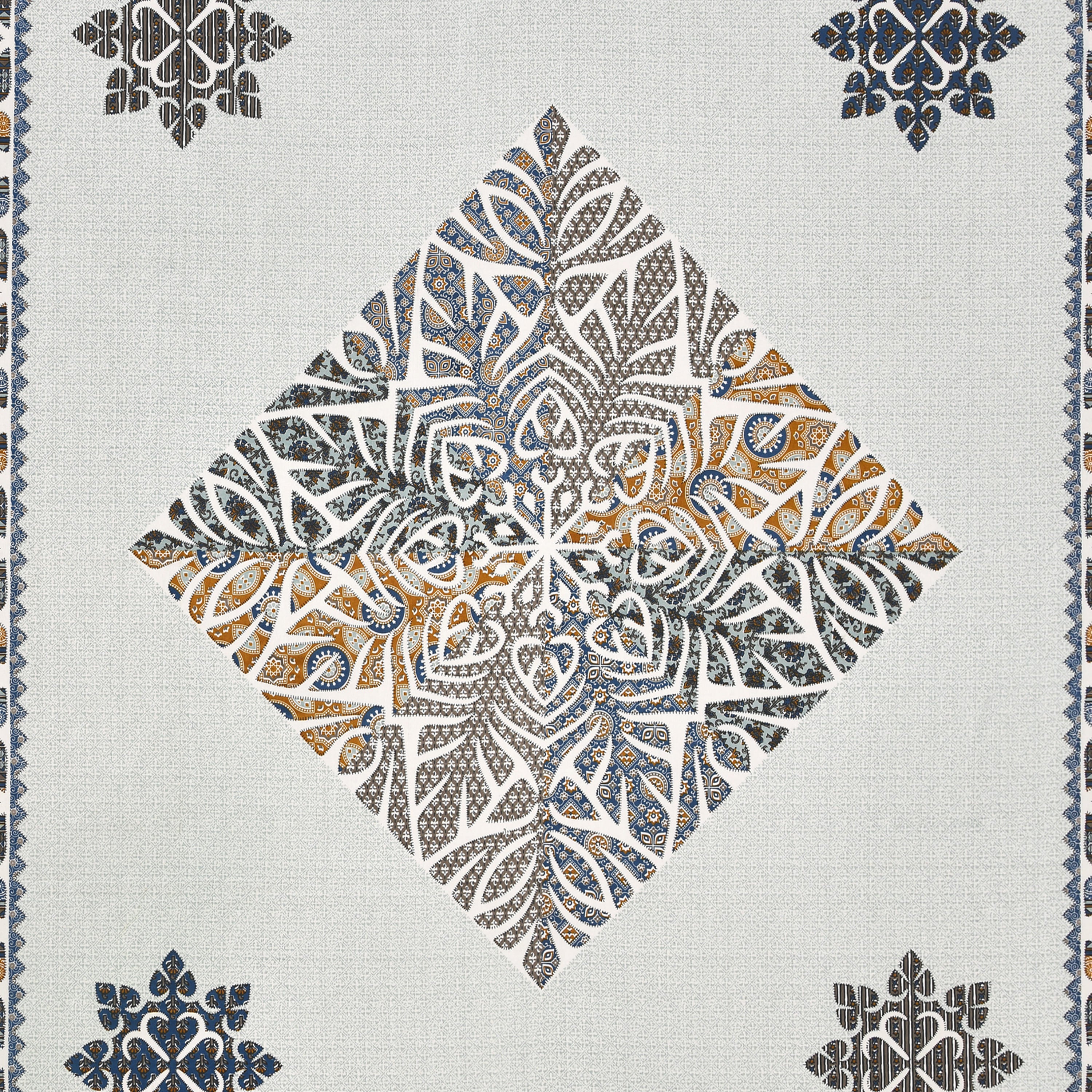 Viscose Gangour Collection 95x108 Double Bedsheet with Geometric Floral Design