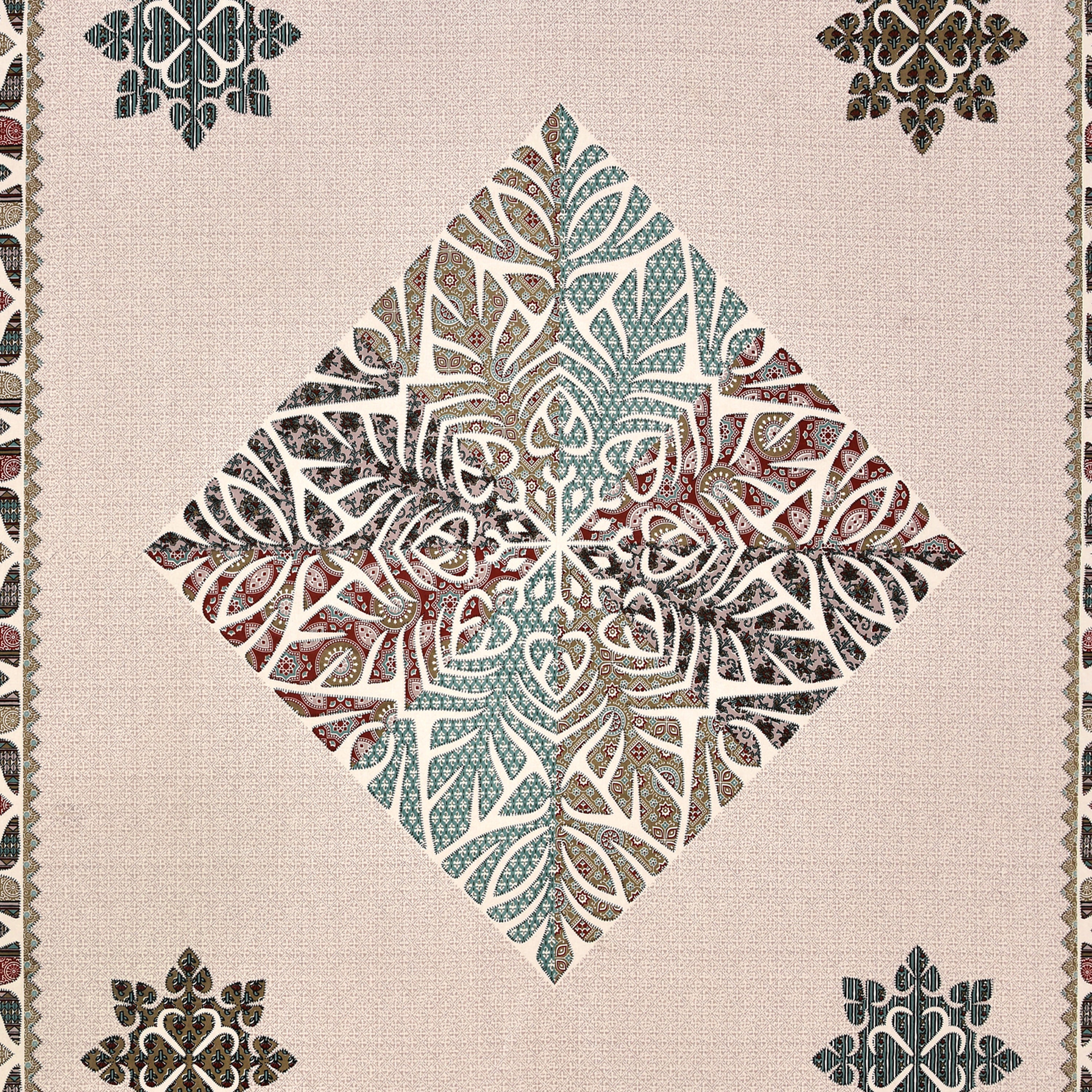 Viscose Gangour Collection 95x108 Double Bedsheet with Geometric Floral Design