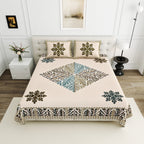 Viscose Gangour Collection 95x108 Double Bedsheet with Geometric Floral Design