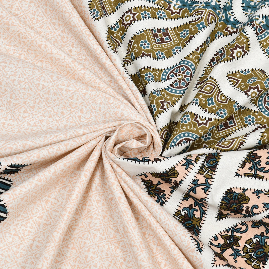 Viscose Gangour Collection 95x108 Double Bedsheet with Geometric Floral Design