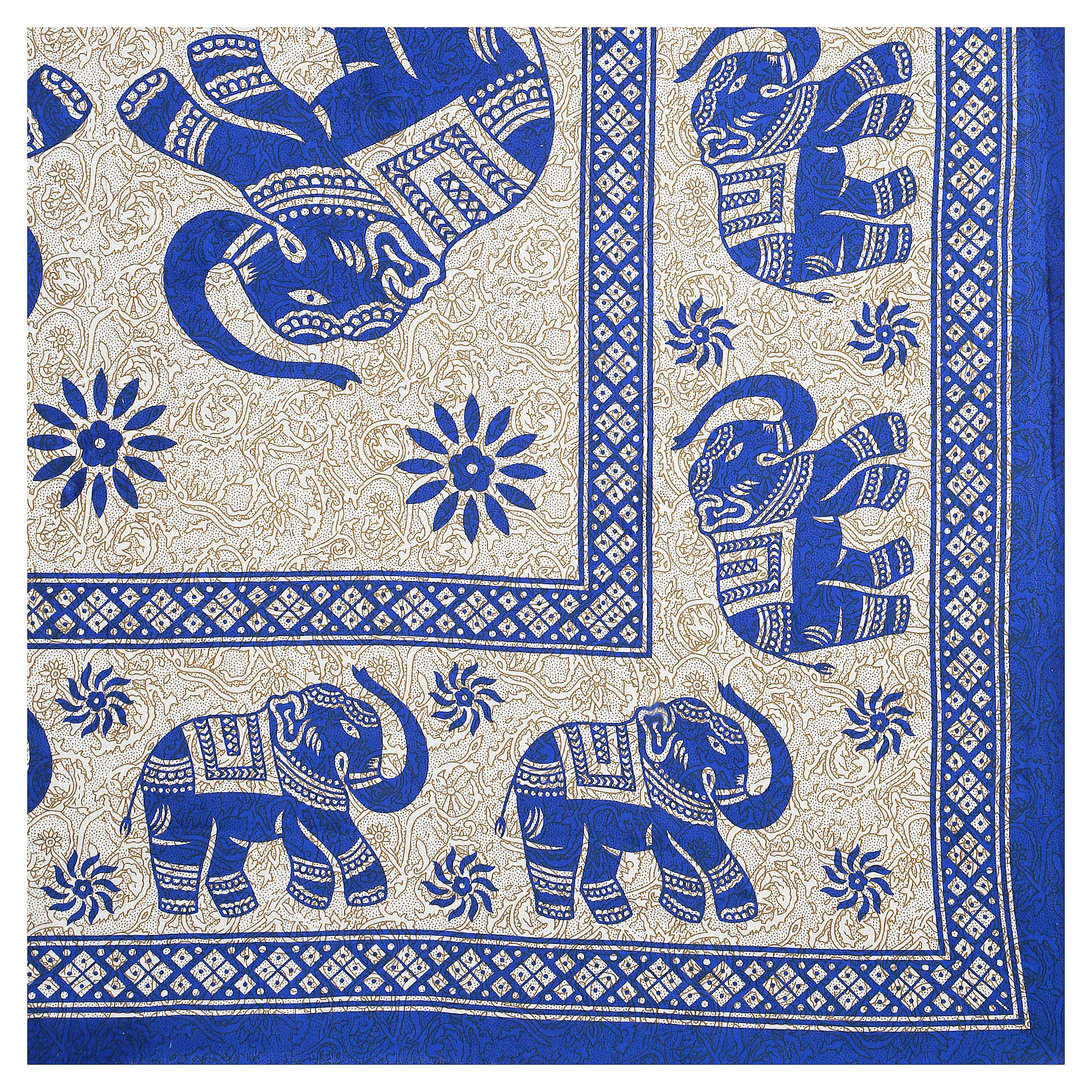 59" Eco Elephant Design 100% Cotton Single Bedsheet With 1 Pillow Cover, 60/90
