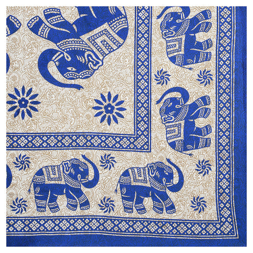 59" Eco Elephant Design 100% Cotton Single Bedsheet With 1 Pillow Cover, 60/90