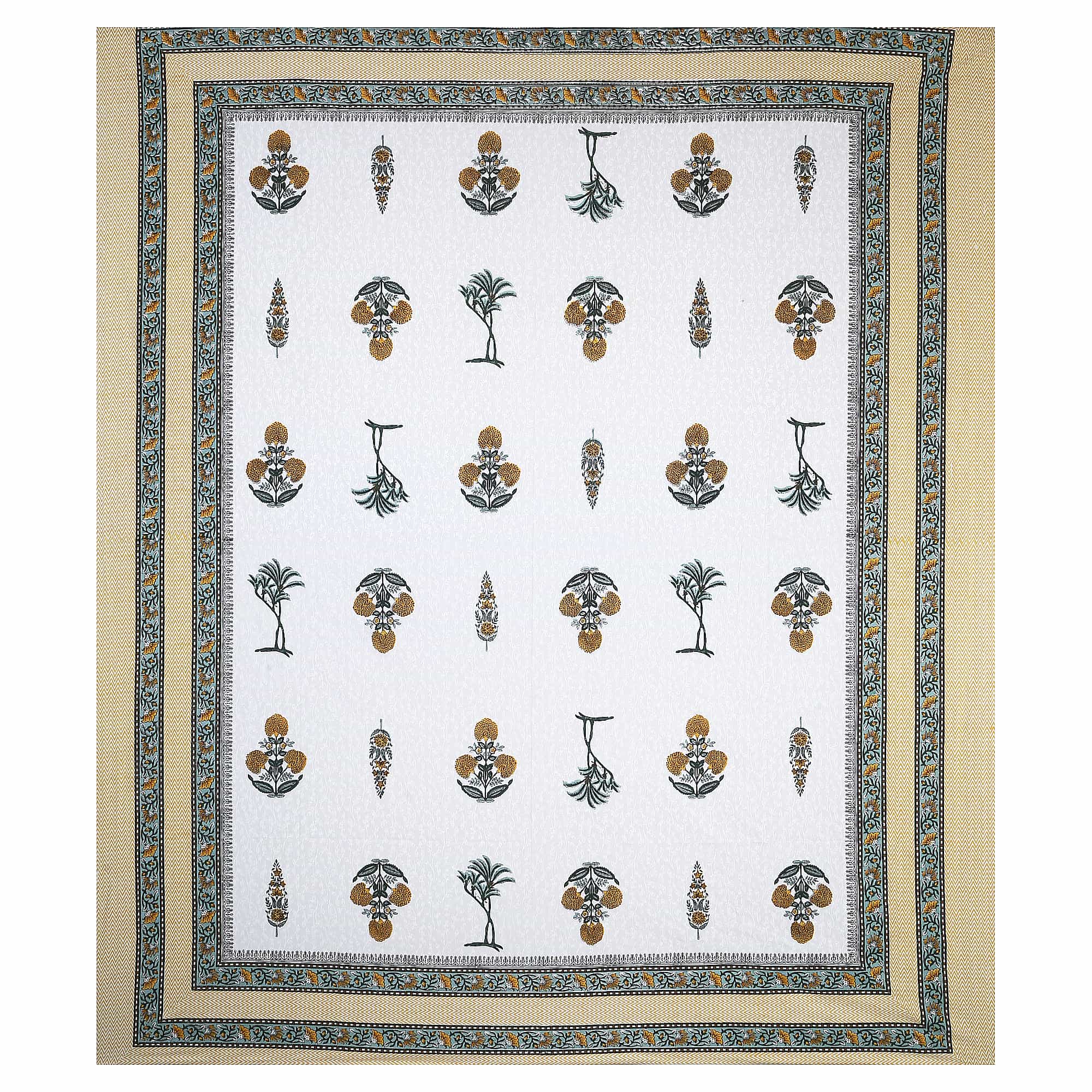 95x108 Viscose Hungama Collection Double Bedsheet with Traditional Floral & Tree Motifs with Pillow Covers