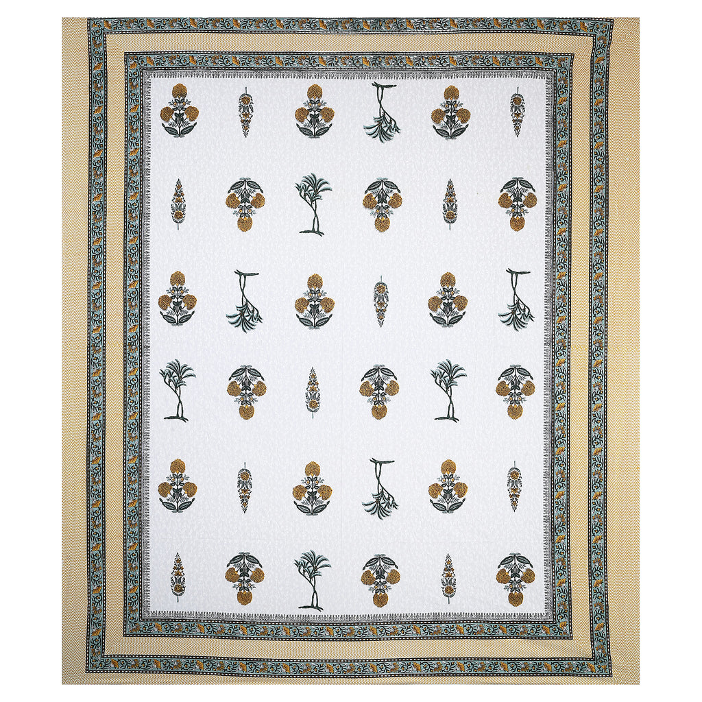 95x108 Viscose Hungama Collection Double Bedsheet with Traditional Leaf & Floral Print + Pillow Covers