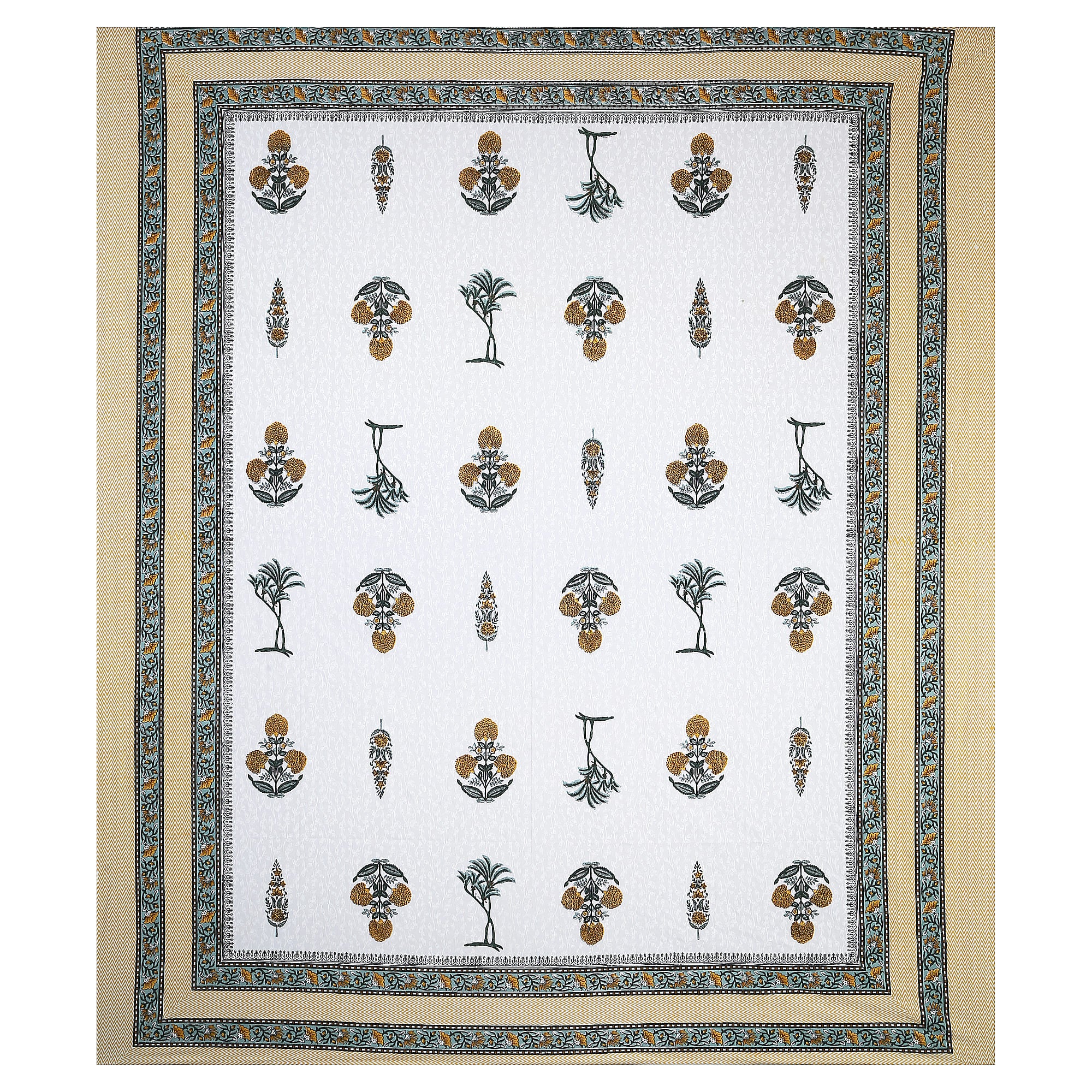 95x108 Viscose Hungama Collection Double Bedsheet with Traditional Leaf & Floral Print + Pillow Covers