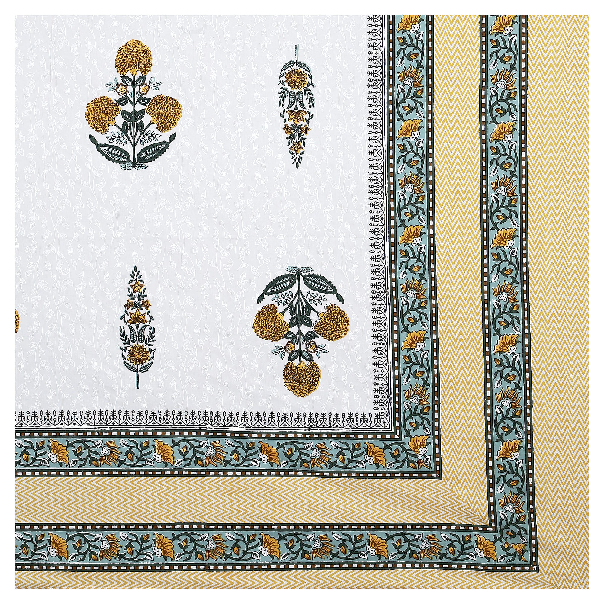 95x108 Viscose Hungama Collection Double Bedsheet with Traditional Leaf & Floral Print + Pillow Covers