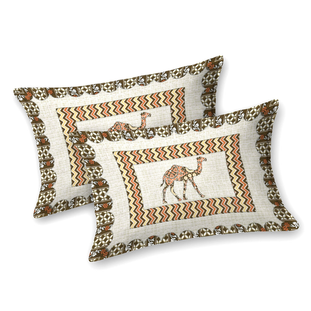 Viscose Gangour Collection 95x108 Double Bedsheet with Camel Motif Design