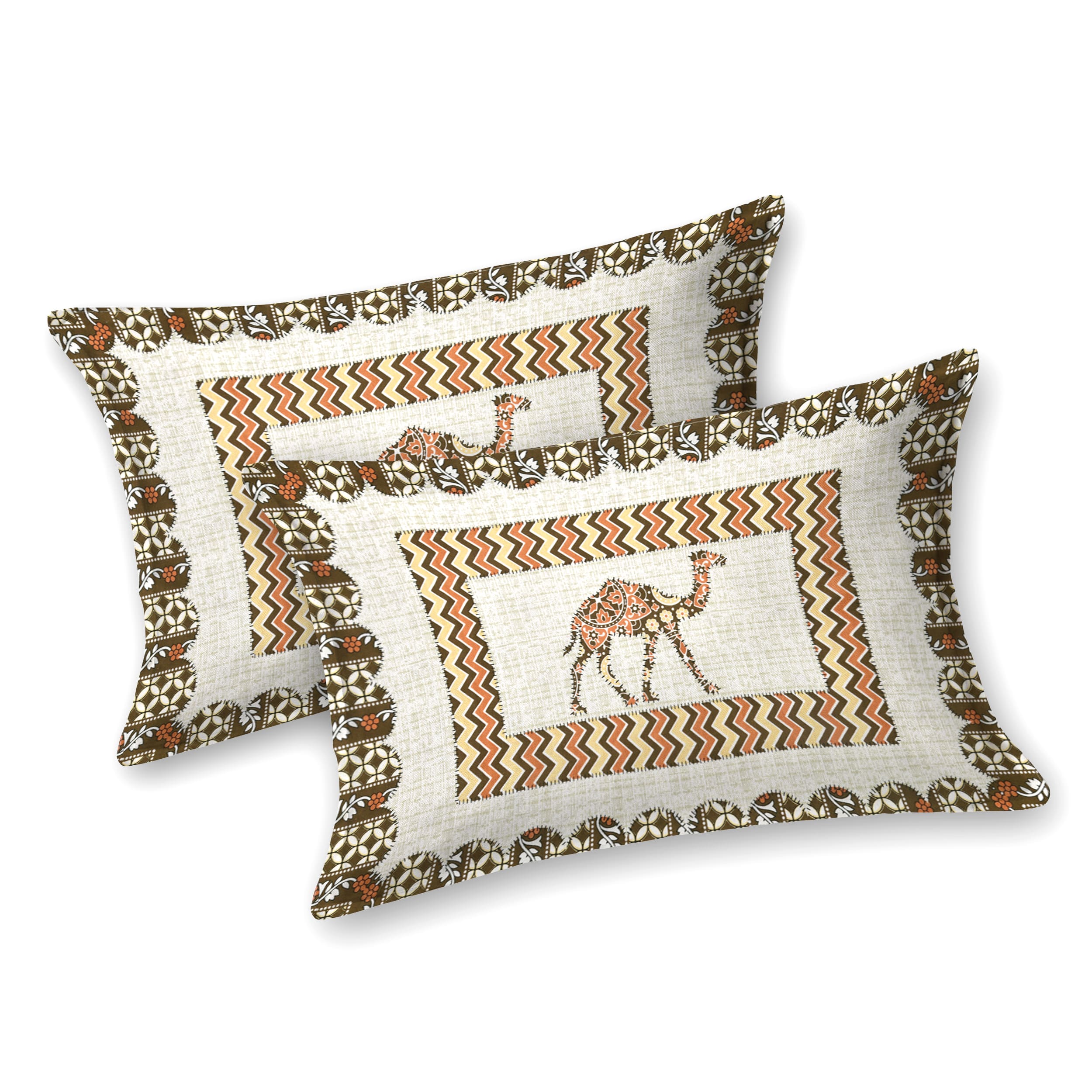 Viscose Gangour Collection 95x108 Double Bedsheet with Camel Motif Design