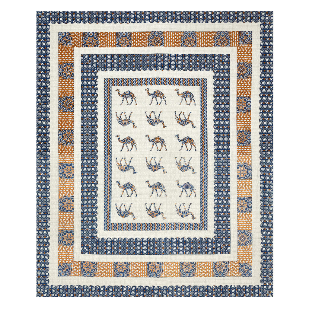 Viscose Gangour Collection 95x108 Double Bedsheet with Camel Motif Design