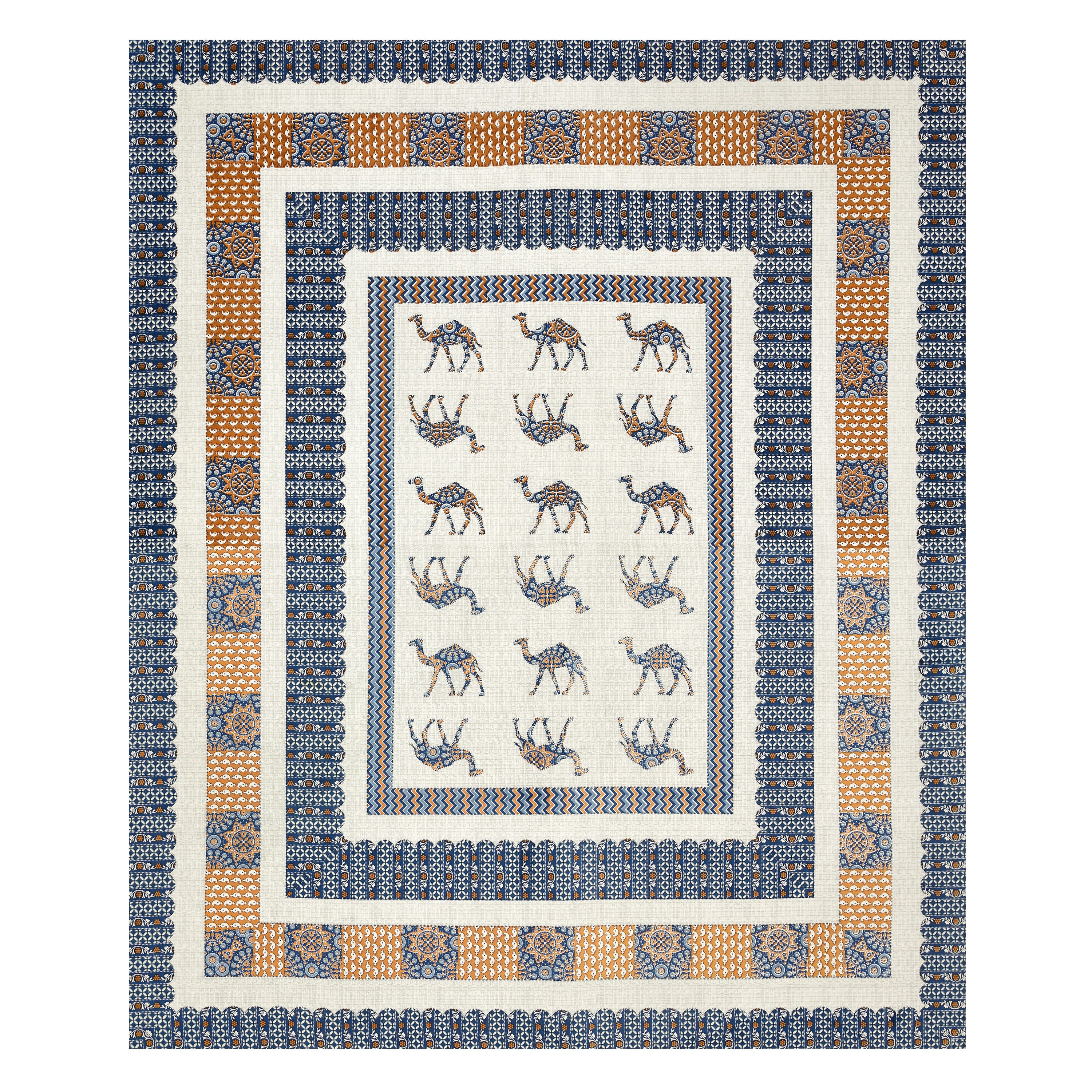 Viscose Gangour Collection 95x108 Double Bedsheet with Camel Motif Design