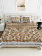Viscose Bindaas Collection 95x108 Double Bedsheet with Traditional Paisley & Border Detailing