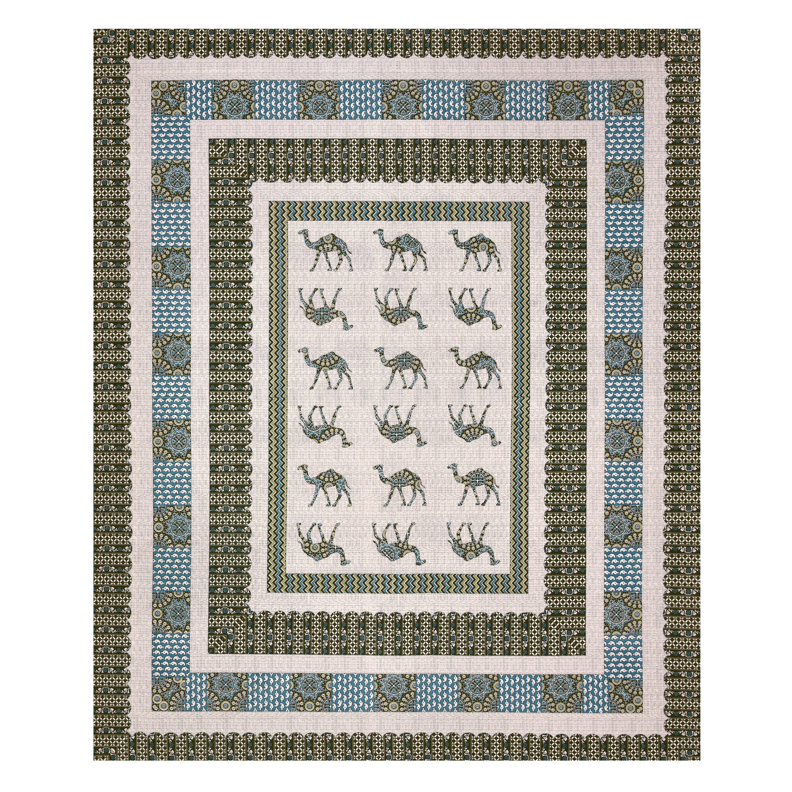 Viscose Gangour Collection 95x108 Double Bedsheet with Camel Motif Design