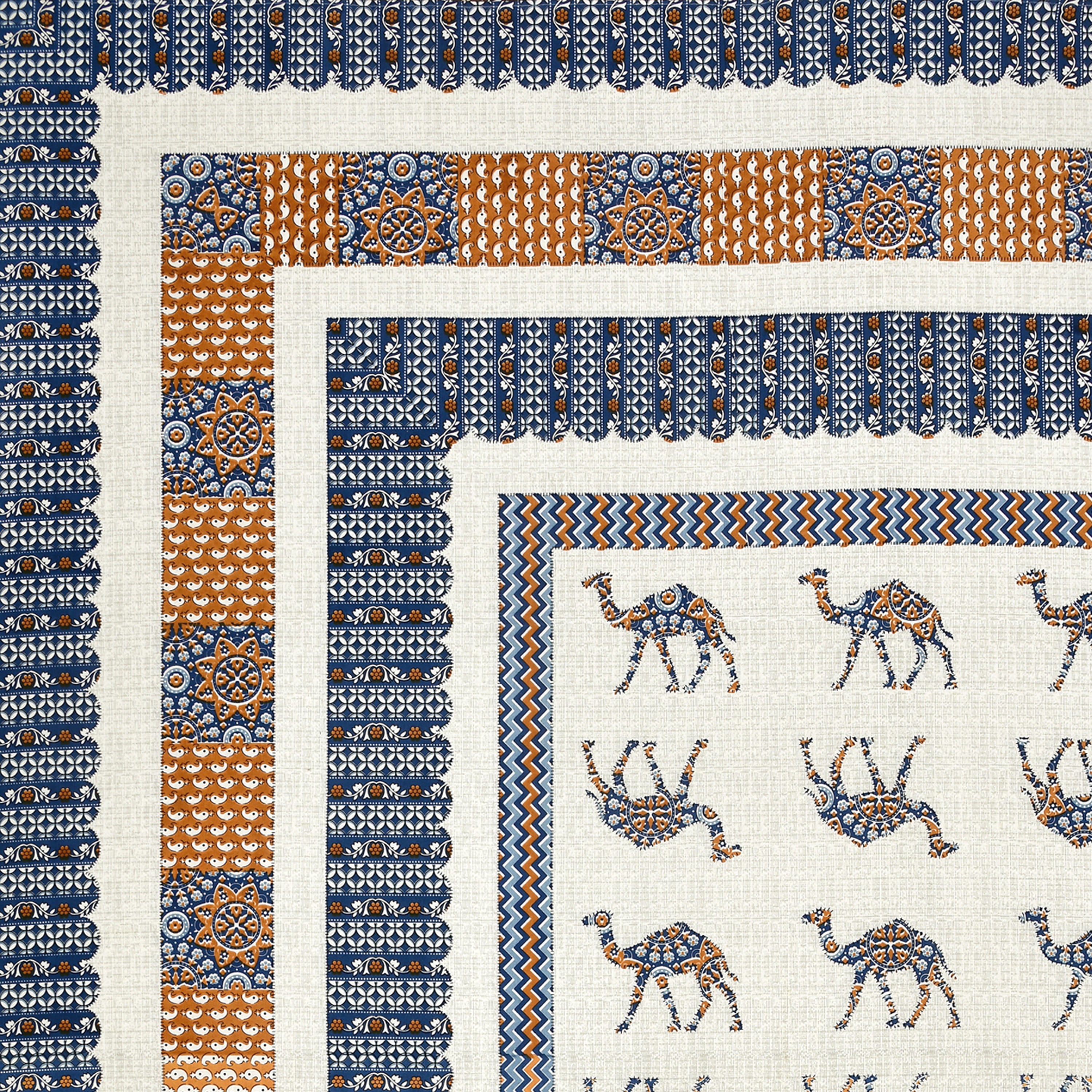 Viscose Gangour Collection 95x108 Double Bedsheet with Camel Motif Design