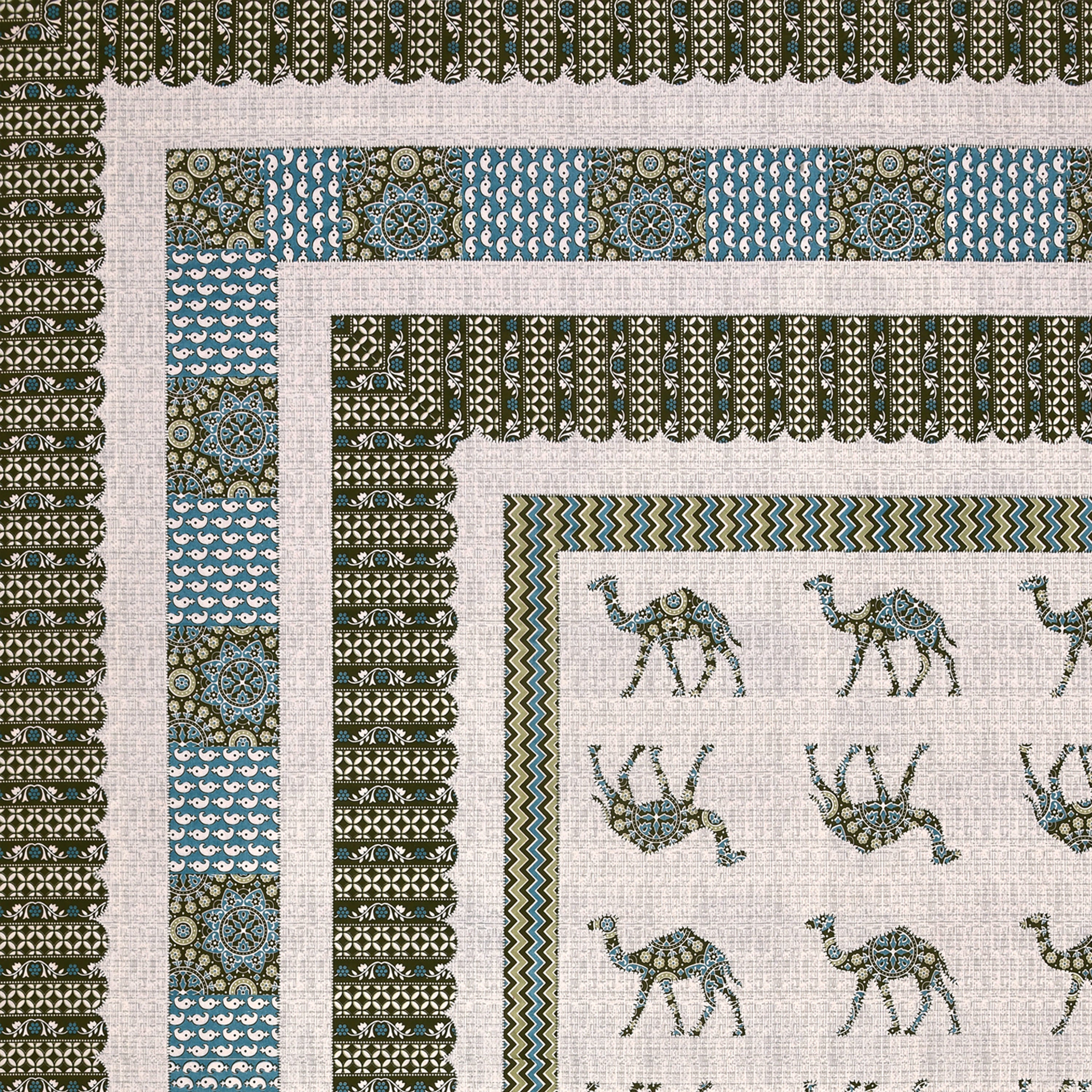 Viscose Gangour Collection 95x108 Double Bedsheet with Camel Motif Design