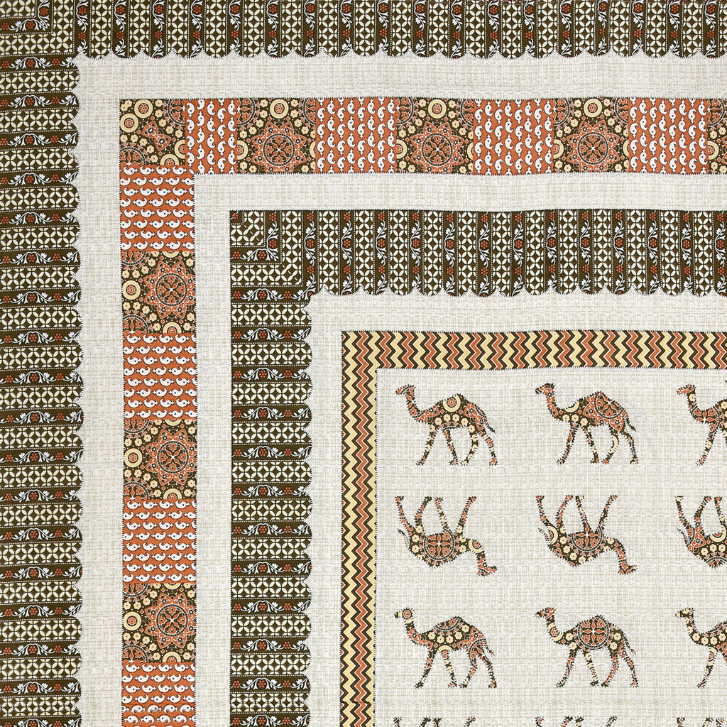 Viscose Gangour Collection 95x108 Double Bedsheet with Camel Motif Design