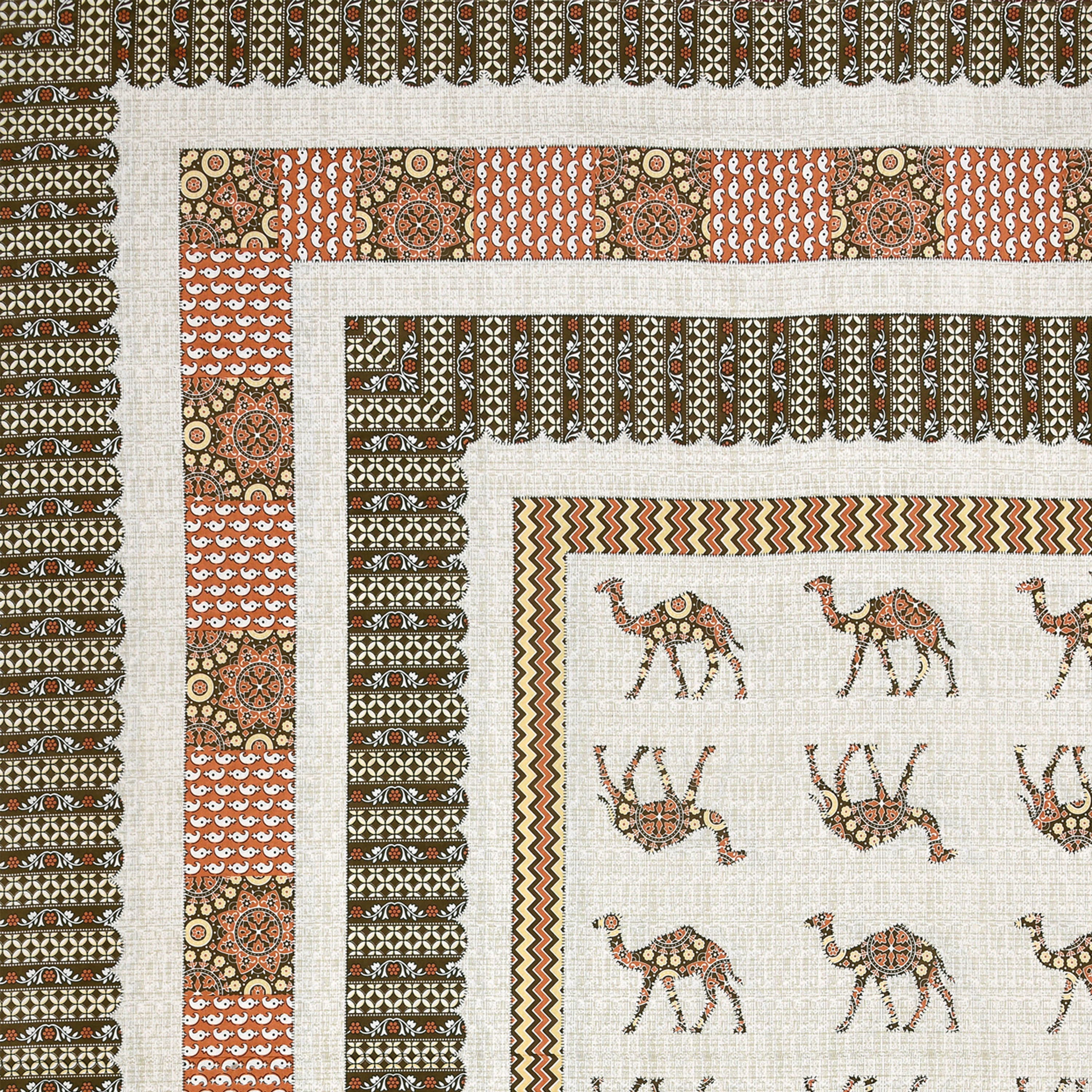 Viscose Gangour Collection 95x108 Double Bedsheet with Camel Motif Design